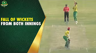 Fall of wickets from both innings in the practice match during Pakistan U19 Skills Development Camp