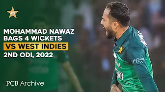 PCB Archive - Mohammad Nawaz's Attacking Spell Bags 4️⃣ Wickets | PAK vs WI 2nd ODI 2022 | MO2A background