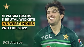 PCB Archive - Mohammad Wasim Grabs 3️⃣ Brutal Wickets | PAK vs WI 2nd ODI 2022 | MO2A background