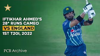 PCB Archive - Iftikhar Ahmed's Blistering 2️⃣8️⃣* Runs Cameo | PAK vs ENG 1st T20I 2022 | MU2A background