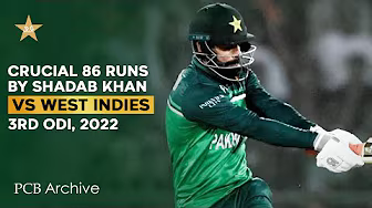 PCB Archive - Shadab Khan Scored Crucial 8️⃣6️⃣ Runs With the Bat | PAK vs WI 3rd ODI 2022 | MO2A