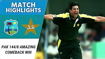 Wasim Akram & Afridi Star as Pakistan Beat West Indies | Pakistan 144/8 Then Amazing Comeback Win