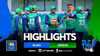 Match 01 Highlights | Blues vs Greens - Sri Lanka Cricket T20 Leagues 2025 at SSC-Colombo