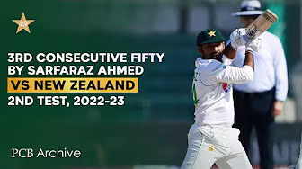 PCB Archive - 3️⃣rd Consecutive Half-Century For Sarfaraz Ahmed | PAK vs NZ 2nd Test 2022-23 | MZ2A background