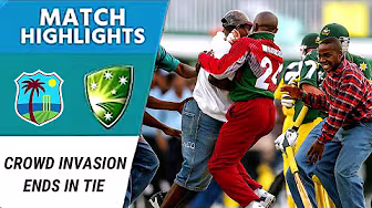 Chaos in Georgetown! Crowd Invasion Ends in Tie | Merv Dillon Reducing Australia to 119/7 background