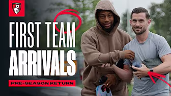 First Team Arrivals: The lads are back and it's smiles and hugs all round for pre-season testing background