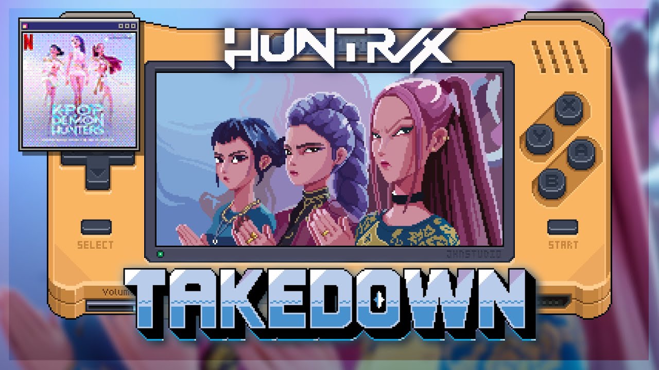 HUNTR/X 'TAKEDOWN' / 8 Bit Style 🎮 background