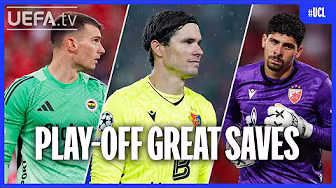 What A Save! 😲 | Champions League Play-Offs GREAT SAVES background