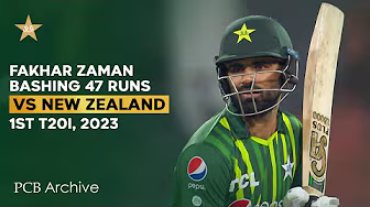 PCB Archive - Fakhar Zaman's 4️⃣7️⃣ Runs Knock | PAK vs NZ 1st T20I 2023 | M2B2A background