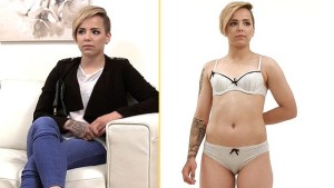 18 year old Lesbian teen has first cock in Casting - FAKE AGENT