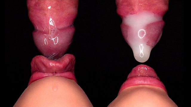 CLOSE UP: BEST Bottom View CONDOM BLOWJOB! She BROKE the CONDOM and STARTS PLAYING with CUM! ASMR 4K