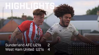 Spirited Display Ends In Defeat | Sunderland AFC U21s 2 - 4 West Ham United U21s | PL2 Highlights background