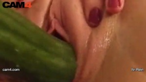 Ivi Rein destroys her pussy and ass with a fully vegan cucumber CAM4