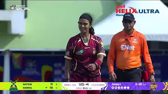Shikha Pandey  gets the wicket of Laura Harris.