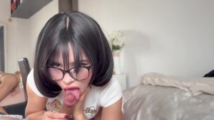 SHY ANIME GIRL sucks my cock to penetrate her deep