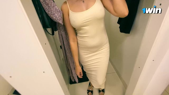 Talking, shopping, picking out a dress for a Russian hottie.