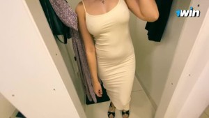 Talking, shopping, picking out a dress for a Russian hottie.
