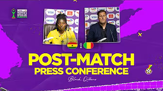 WOMAN OF THE MATCH, JENNIFER CUDJOE & COACH KIM LARS SPEAK AFTER 1-1 DRAW AGAINST MALI #WAFCON background