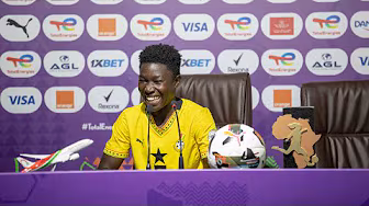 WOMAN OF THE MATCH, GRACE ASANTEWAA & COACH KIM LARS SPEAK AFTER QUARTERFINAL WIN AGAINST ALGERIA background