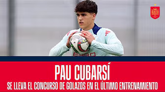 Pau Cubarsí se lleva el concurso de golazos en el últmo entrenamiento en Stuttgart | 🔴 SEFUTBOL background