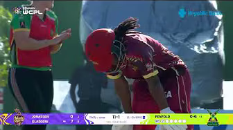 Molly Penfold picks up her first WCPL wicket via a hit wicket by Jannillea Glasgow.