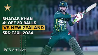 PCB Archive - Shadab Khan Scores 4️⃣1️⃣ off 2️⃣0️⃣ Balls in Rawalpindi | PAK vs NZ 3rd T20I 2024