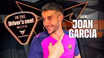 Using a Horn in a Match? | In the Driver’s Seat with CUPRA & Joan Garcia 🚗 | FC Barcelona 🔵🔴 backdrop