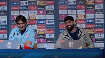 Konferencija za medije: Zlatko Dalić i Joško Gvardiol (Pariz, 22. ožujka 2025.) backdrop