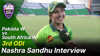 Nashra Sundhu's interview after her splendid 6️⃣-fer against South Africa | 3rd ODI, 2025 | M201U background