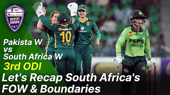 Let's Recap Pakistan's FOW & Boundaries | PAK W vs SA W | 3rd ODI, 2025 | PCB | M201U backdrop