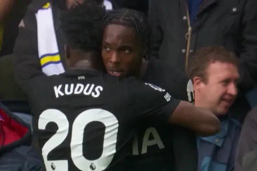 [Goal] Let the doubters talk! Kudus through ball, Tel's 1v2 rocket into the corner for first goal of the season