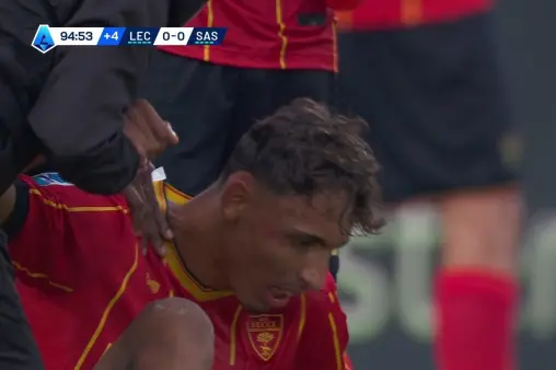 [Highlights] Blocking the shot! Lecce's powerful strike hits Iannoni in the face