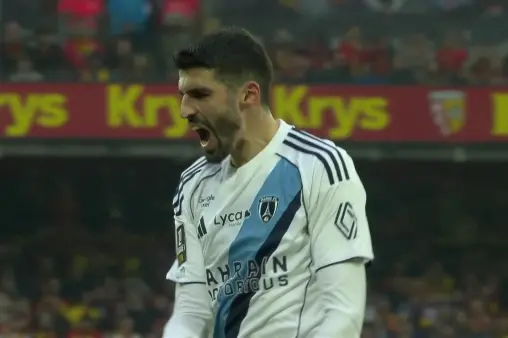 [Goal] A lucky break! Lisandro Milu stumbles past a defender and smashes a shot through the defense to score