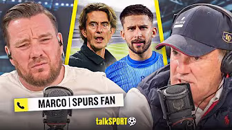 O'Hara & Saunders HAMMER Vicario for post-match comments as Spurs fan SLAMS 'cowardly' Thomas Frank! background