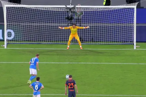 [Goal] Di Lorenzo fouled in the box, De Bruyne converts penalty to open the scoring