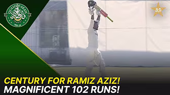 Ramiz Aziz’s Brilliant 102! 💯 | Lahore Whites vs Karachi Blues | Day 2 | QeAT 2025/26 | M2P1U backdrop