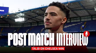 "Our big quality is being a team" | Chemsdine Talbi On Chelsea Win | Post Match Interview backdrop