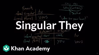 BONUS VIDEO | Singular They | The Parts of Speech | Grammar | Khan Academy