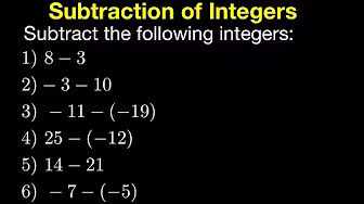 Subtraction of Integers