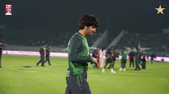 Pakistan team warm up at Rawalpindi Cricket Stadium before the 1st T20I vs South Africa backdrop