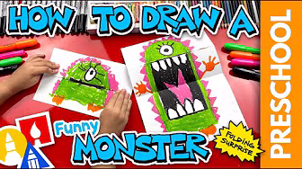 How to Draw a Funny Monster Folding Surprise - Preschool