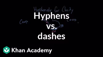Hyphens vs. dashes | Punctuation | Khan Academy background