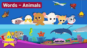 Theme 'Animals' (Baby Animals, Sea Animals, Bugs, Animal Sounds) - Kids' Vocabulary - Easy Words