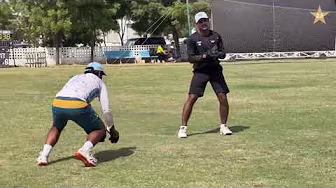 Sarfaraz Ahmed working with young players at Hanif Mohammad High Performance Centre, Karachi
