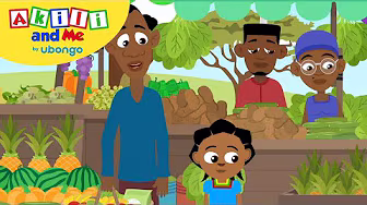 Akili and Friends at the Market | New Words with Akili and Me | African Educational Cartoons
