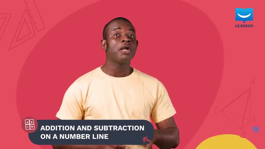 Mga Numero - Paglalarawan ng mga Buong Numero -13 - Pagdaragdag at Pagbawas sa Isang Numero Line background