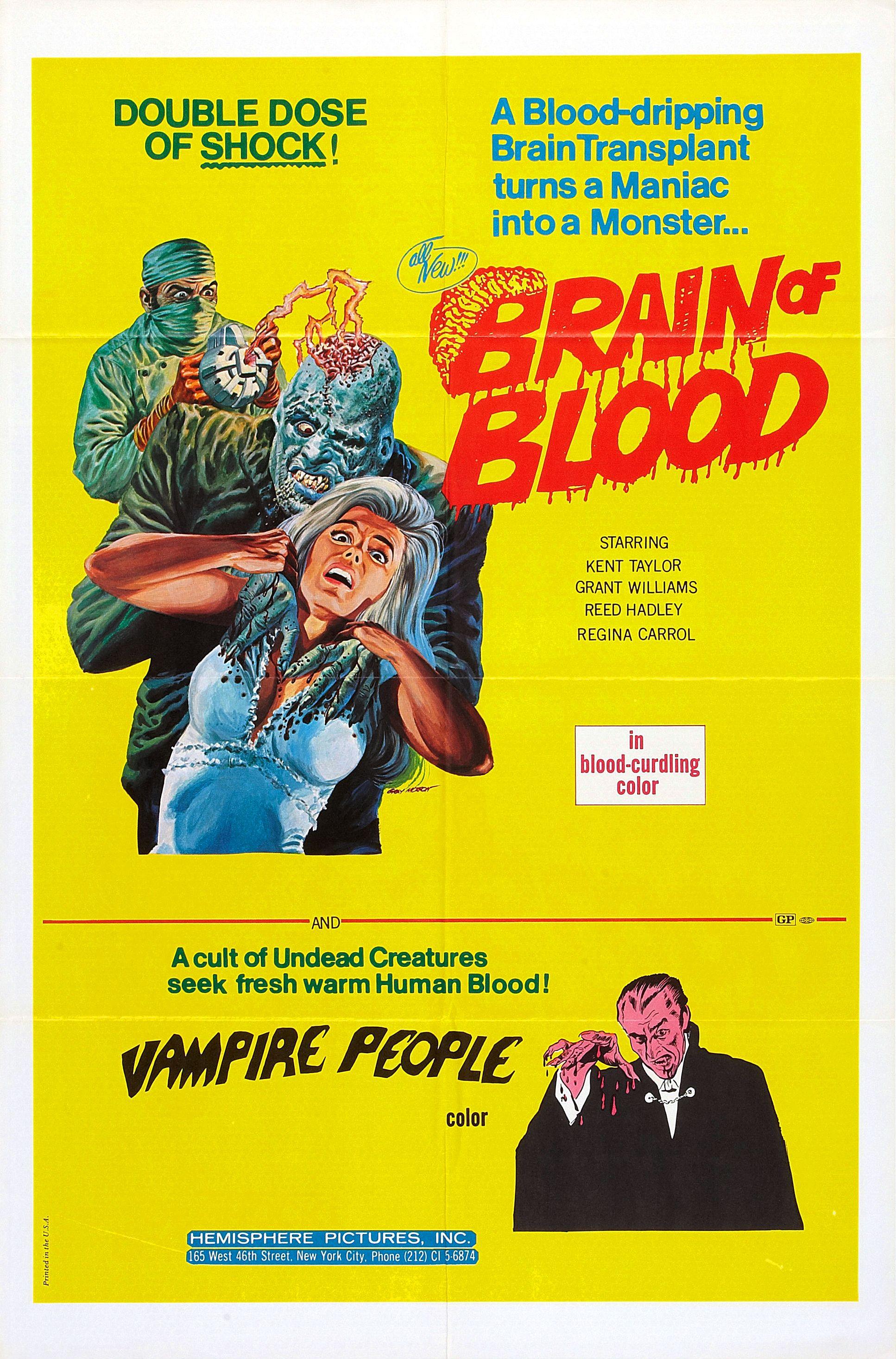 Brain of Blood poster - similar to Blood Mania
