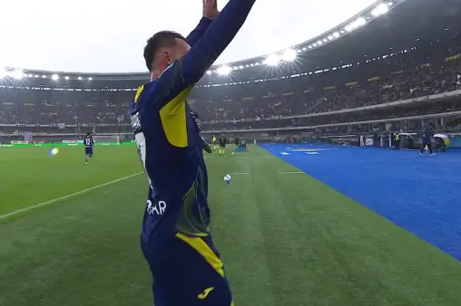 [Goal] Breaks through the defense! Giovane dribbles past opponent and fires a powerful shot from the right side of the box to equalize