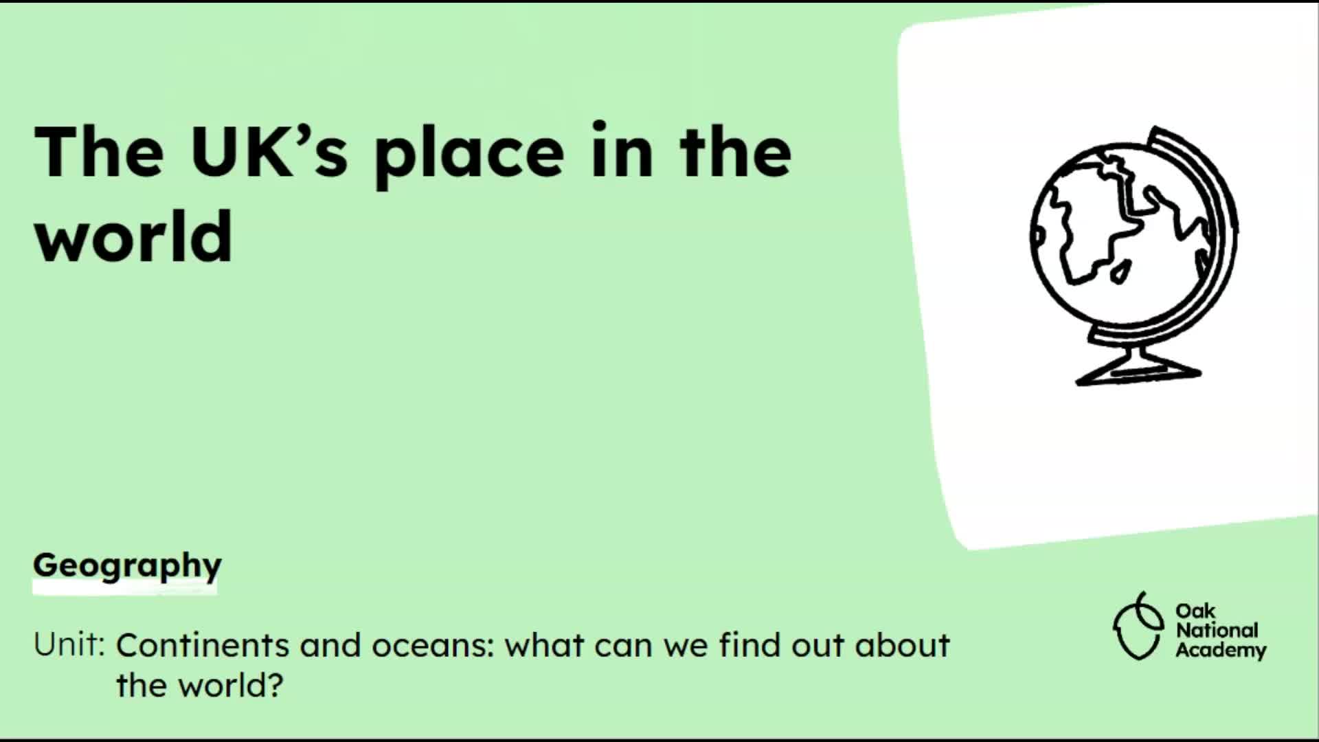 The UK's Place in the World