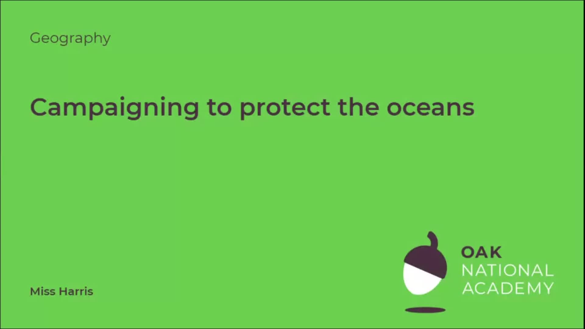 Campaigning to Protect the Oceans